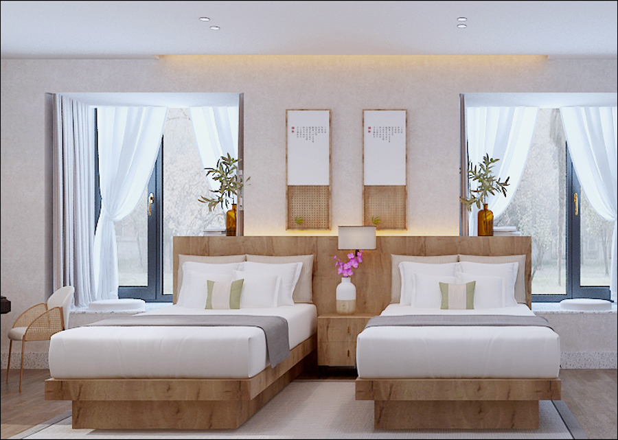 巢湖厵村民宿現(xiàn)代田園風格民宿設計裝修(圖3)