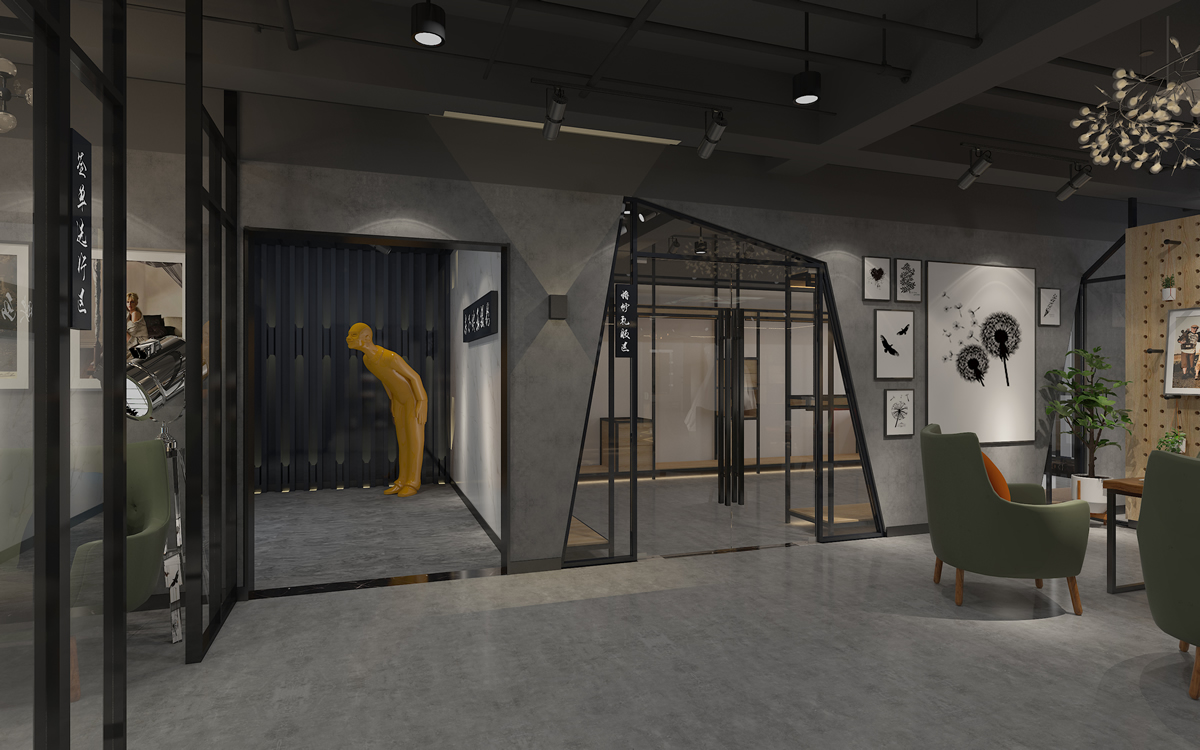 合肥婚紗攝影工作室300平方工業(yè)風展廳空間裝修設(shè)計(圖1)