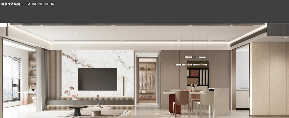 淮北.華松籣墅香汐高層C戶型現(xiàn)代簡約風(fēng)樣板間裝飾裝修項(xiàng)目(圖3)